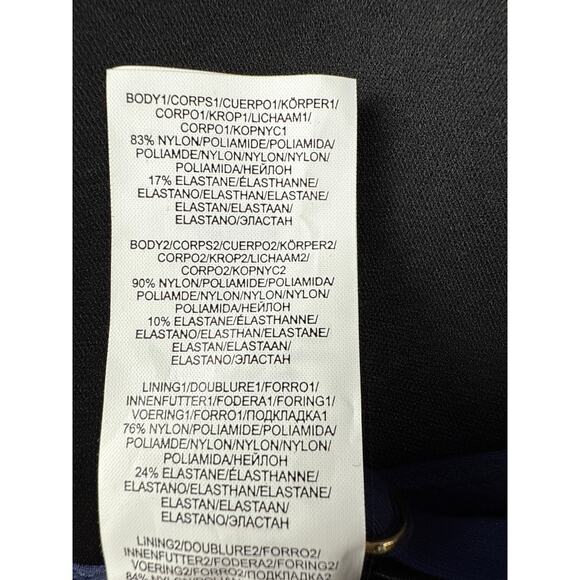 La Blanca Swimsuit One Piece Size 12 Island Goddess Indigo Cross Front Keyhole - Picture 7 of 8